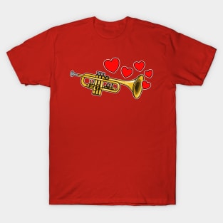 Valentines Day Trumpet Player Trumpeter Anniversary Wedding Musician T-Shirt